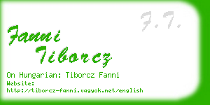 fanni tiborcz business card